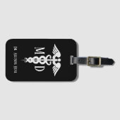 Ärztlicher Arzt MD-Caduceus-Symbol Gepäckanhänger (Vorderseite (Horizontal))