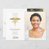 Ärztlicher Arzt MD RN Nurse Abschluss Grad Foto Einladung (Vorne/Hinten)