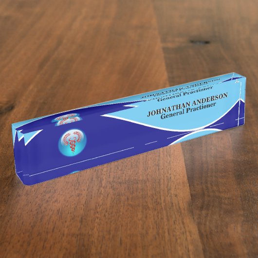 Ärztlicher Arzt medizinischer Versorgung Rote Kadu Namensplakette (Seite)