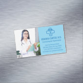 Ärztlicher Arzt mit Zwischenablage | Krankenhausar Magnetische Visitenkarte (Beispiel)