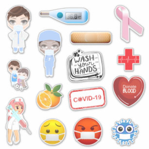 Ärztlicher Covid-19 Corona Krankenhaus Masken Kei Aufkleber