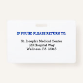 Ärztlicher Doktor Krankenschwester Mitarbeiter Fot Ausweis (Rückseite)