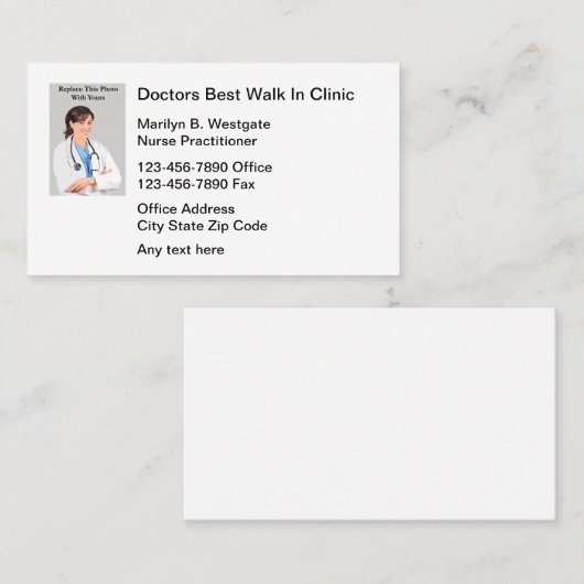 Ärztlicher Spaziergang in der Klinik Visitenkarte (Vorne/Hinten)