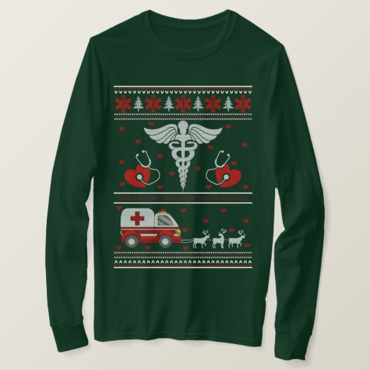 Ärztlicher Ugly Holiday Sweater T-Shirt (Design vorne)
