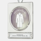 Ärztlicher White Coat Keepake Arzt Banner-Ornament Silber (Links)