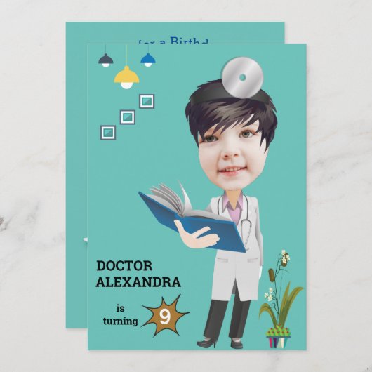 Ärztliches Foto sensationelle Geburt Einladung (Vorne/Hinten)