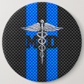 ArztMD Caduceus auf Kohlenstoff-Faser-Dekor Button (Vorderseite)
