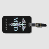 ArztMD Caduceus-Symbol-Marmor-Gewohnheit Gepäckanhänger (Vorderseite (Horizontal))