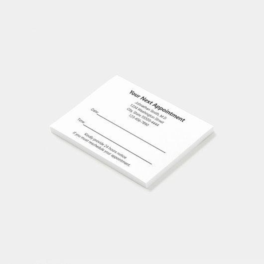 Arztpraxis Erinnerung an Ihren nächsten Termin Post-it Klebezettel (angewinkelt)