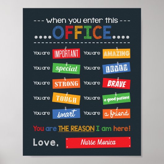 Arztpraxis für Schulkrankenpflege Motivierend Poster (Vorne)