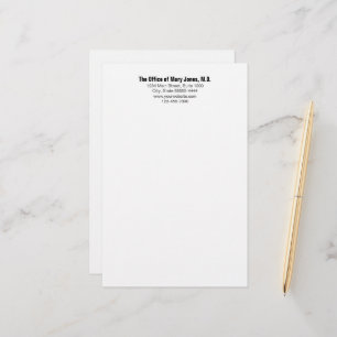 Arztpraxis Schwarz-Weiß-Telefon und Adresse Briefpapier