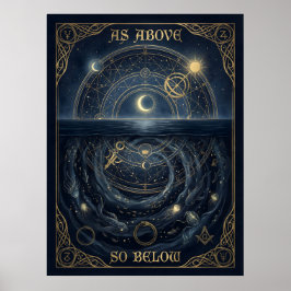 As Above So Below Hermetic Alchemy Celestial Poster