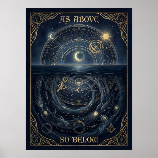  As Above So Below Hermetic Alchemy Celestial  Poster (Vorne)