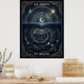  As Above So Below Hermetic Alchemy Celestial  Poster (Küche)