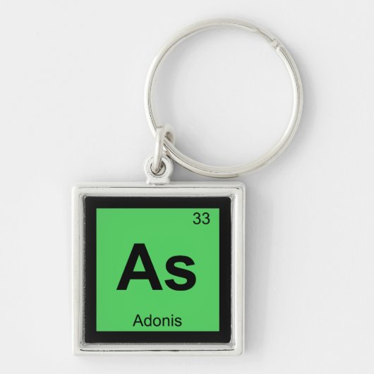 As - Adonis Greek Chemistry Periodic Table Symbol Schlüsselanhänger (Vorne)
