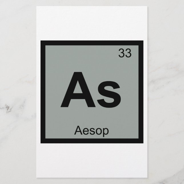 As - Aesop Fables Chemistry Periodic Table Symbol (Vorderseite)