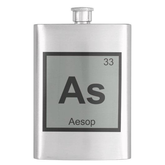 As - Aesop Fables Chemistry Periodic Table Symbol Flachmann (Vorderseite)