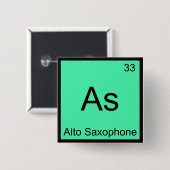 As - Alto Saxophone Funny Chemistry Element Symbol Button (Vorne & Hinten)