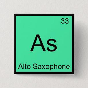 As - Altsaxophon Lustige Chemie Elementsymbol Button