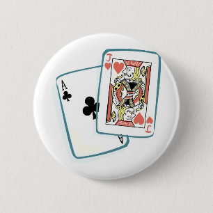 As and Jack Poker Cards Button