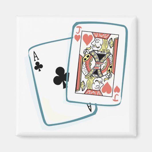 As and Jack Poker Cards Magnet (Vorne)