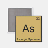 As - Asperger Syndrom Funny Chemistry Element T-Sh Magnet (Vorderseite/Rückseite)