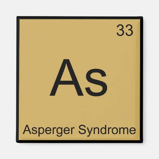 As - Asperger Syndrom Funny Chemistry Element T-Sh Magnet (Vorne)