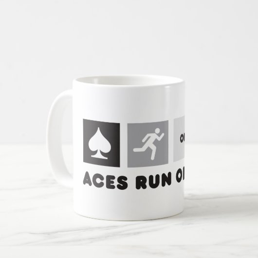 As-Lauf auf Kuchen-Tasse Kaffeetasse (Vorderseite Links)