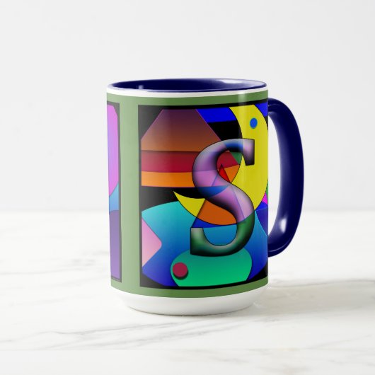 AS Monogramierte, Initialed Coffee Tasse (VorderseiteRechts)