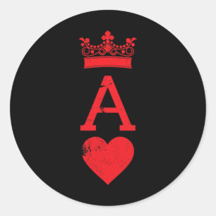 As of Hearts Blackjack Cards Halloween C Runder Aufkleber
