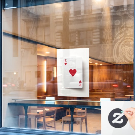 As of Hearts Card - Initials Cling Fensteraufkleber (Café-Fenster)