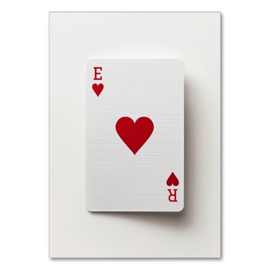 As of Hearts Card - Initials Table Card Tischnummer (Vorderseite)
