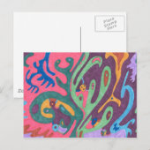 "As One" Abstrakte Kunst Postkarte (Vorne/Hinten)