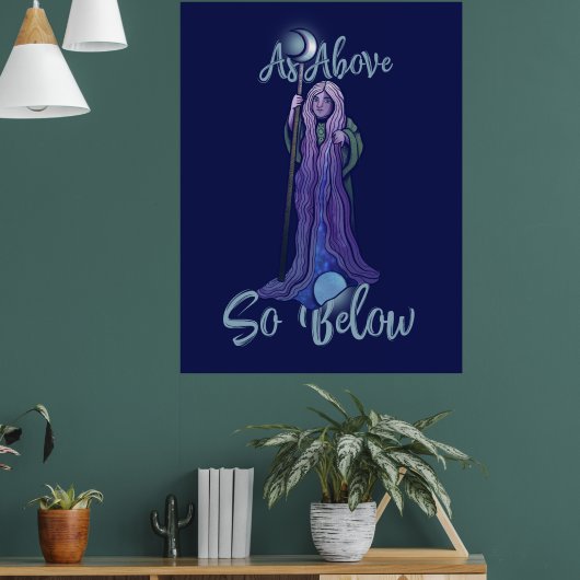 "As Oove so Under" Krone Moon Goddess Pagan Art Poster (Wohnzimmer 1)