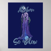 "As Oove so Under" Krone Moon Goddess Pagan Art Poster (Vorne)