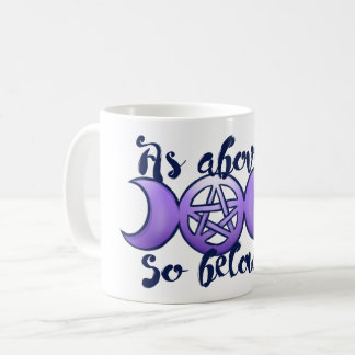 "As Oove So Under" Triple Moon Pentagram Pagan Kaffeetasse