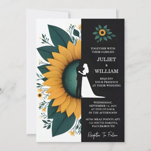 As Plants Rustic Garden Greenery Sunflower Wedding Einladung (Vorderseite)