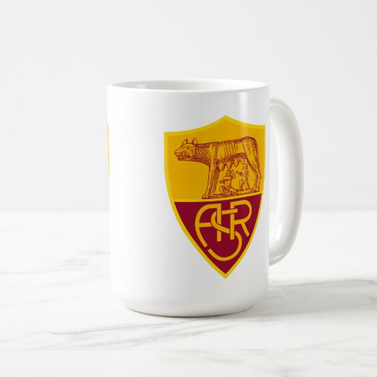 AS Roma Shield Vinyl Sticker – Maroon & Gold Footb Kaffeetasse (VorderseiteRechts)