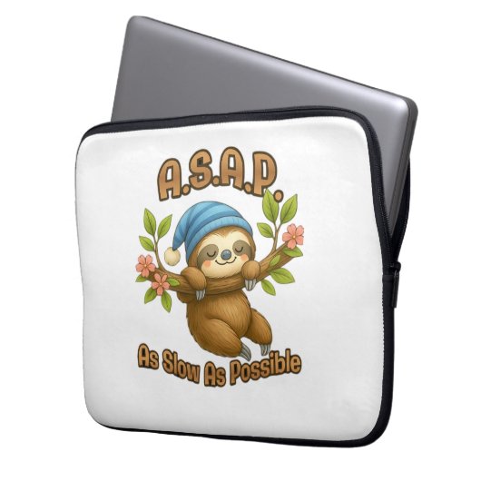 As Slow As Possible - Cute Sloth ASAP Classic T-Sh Laptopschutzhülle (Vorderseite Links)