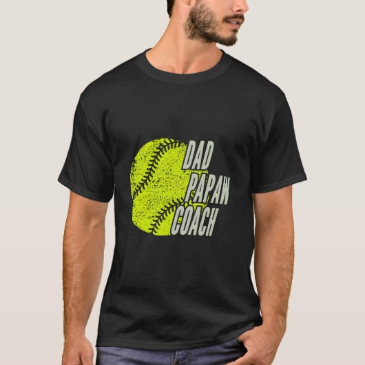 As Softball Dad Papaw Coach T-Shirt (Vorderseite)