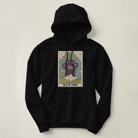 As Tarot Card Reader Cat Paw Occult Tarot Hoodie (Design vorne)