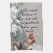 As winter weaves its snowy art, let gratitude warm geschirrtuch (Vertikal)