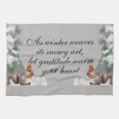 As winter weaves its snowy art, let gratitude warm geschirrtuch (Horizontal)