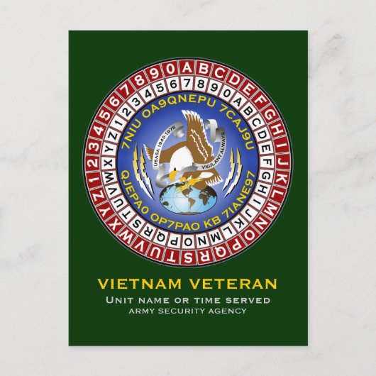 ASA Cipher Wheel 1 Postkarte (Vorderseite)