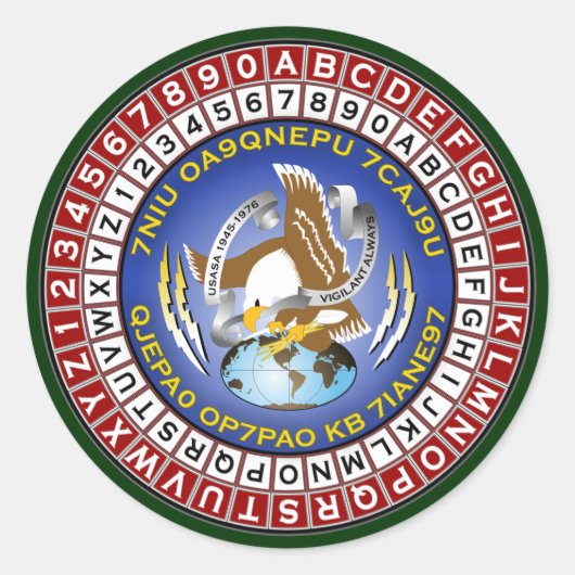 ASA Cipher Wheel 1 Runder Aufkleber (Vorderseite)