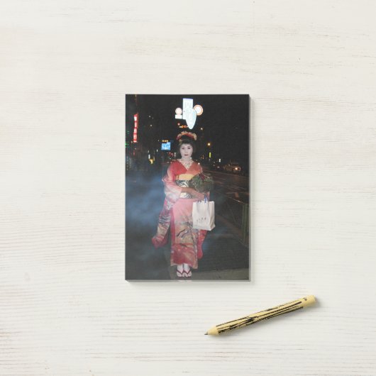 Asakusa Geisha Neo Tokyo Post-it Klebezettel (Auf Schreibtisch)