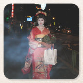 Asakusa Geisha Neo Tokyo Rechteckiger Pappuntersetzer (Vorderseite)