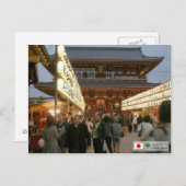 Asakusa Temple Gate Postkarte (Vorne/Hinten)
