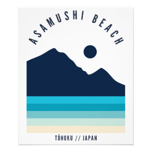 Asamushi-Strand Tohoku Japan Retro Vintage Fotodruck