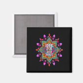 Asanas fließen stärker mit lebendigem Mandala Nama Magnet (Vorderseite/Rückseite)